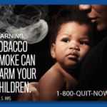 warning label on cigarettes noting harm of second-hand smoke