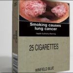 Pack of cigarettes showing a warning label