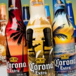 Bottles of Corona labeled for summer