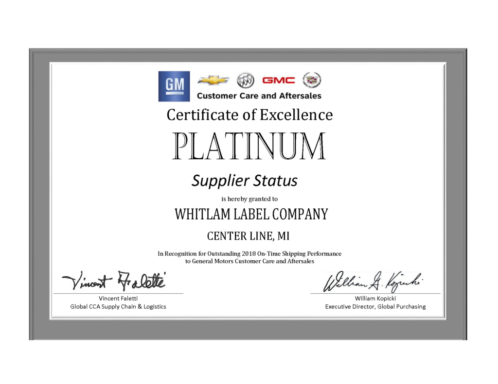 GM Platinum Award
