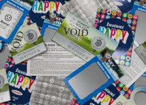 pile of promotional scratchoff cards