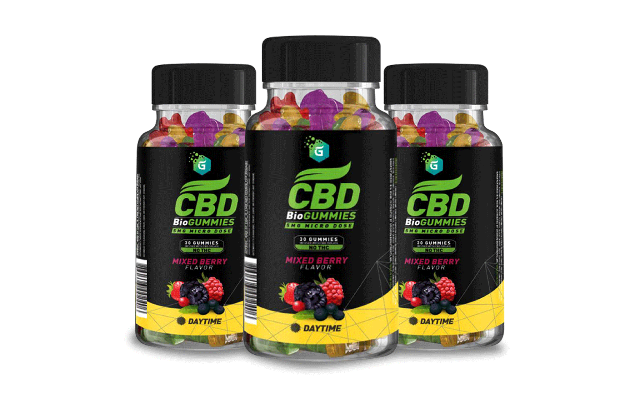 CBD Gummies in plastic container