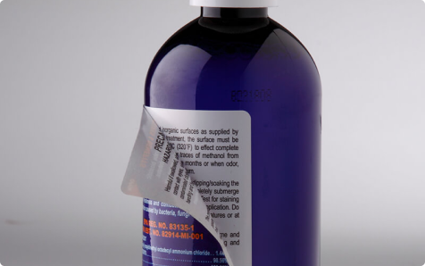 Durable labels on a bottle