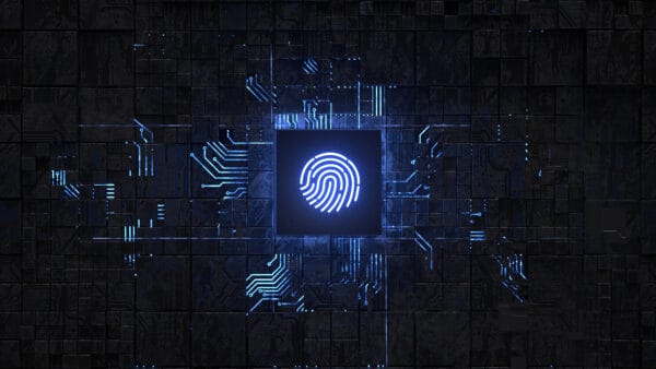 Chip with Fingerprint logo