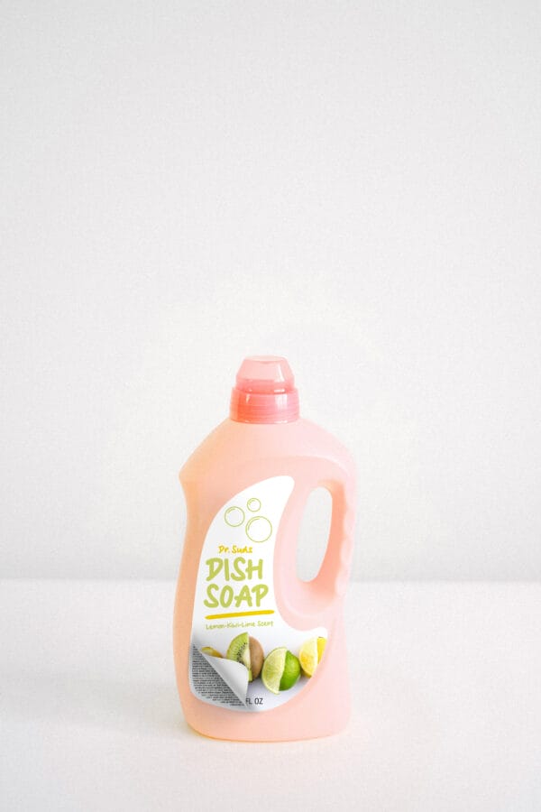 Dish Soap bottle featuring label
