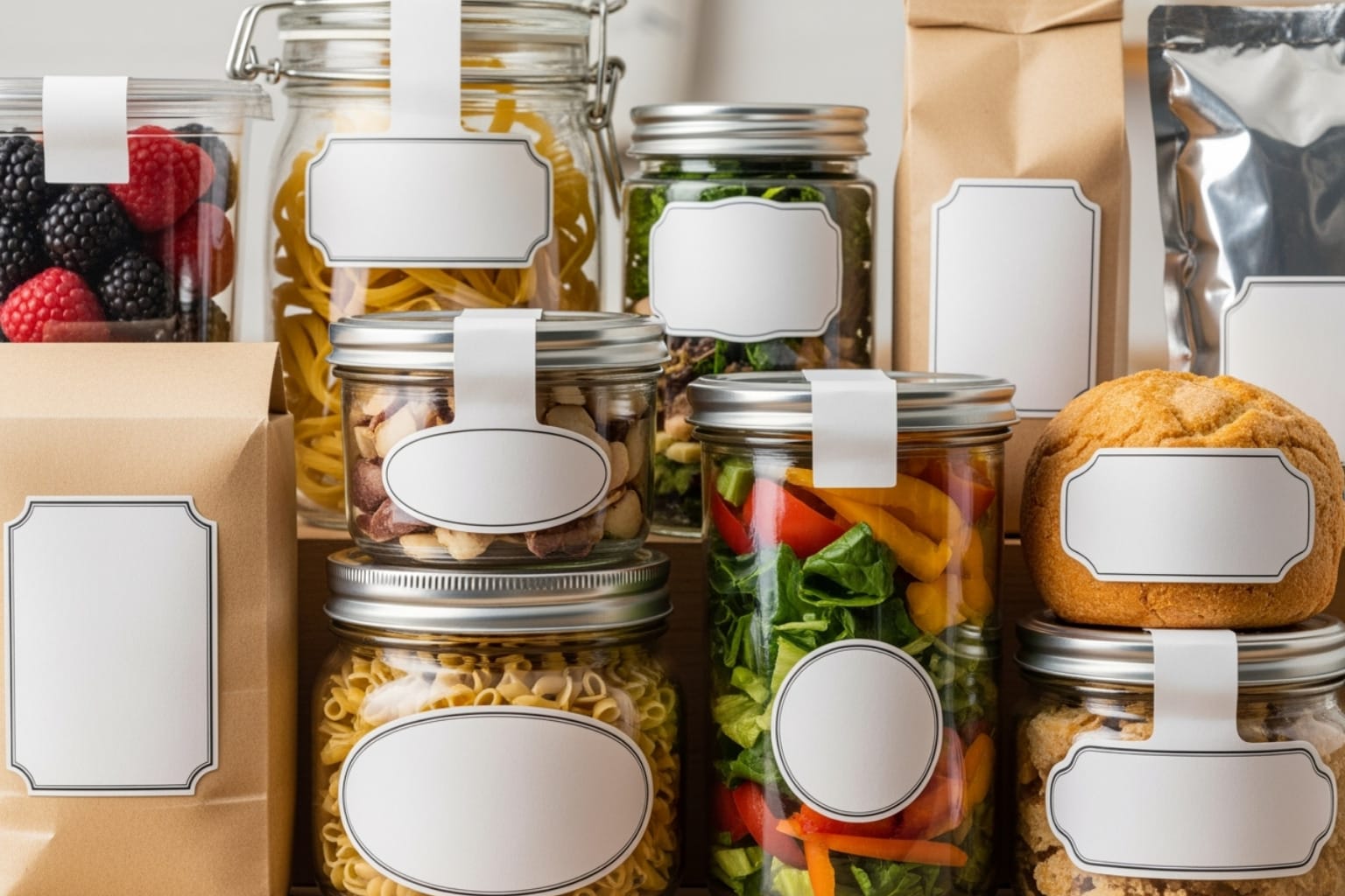 organized refrigerator with labeled containers - food container labels